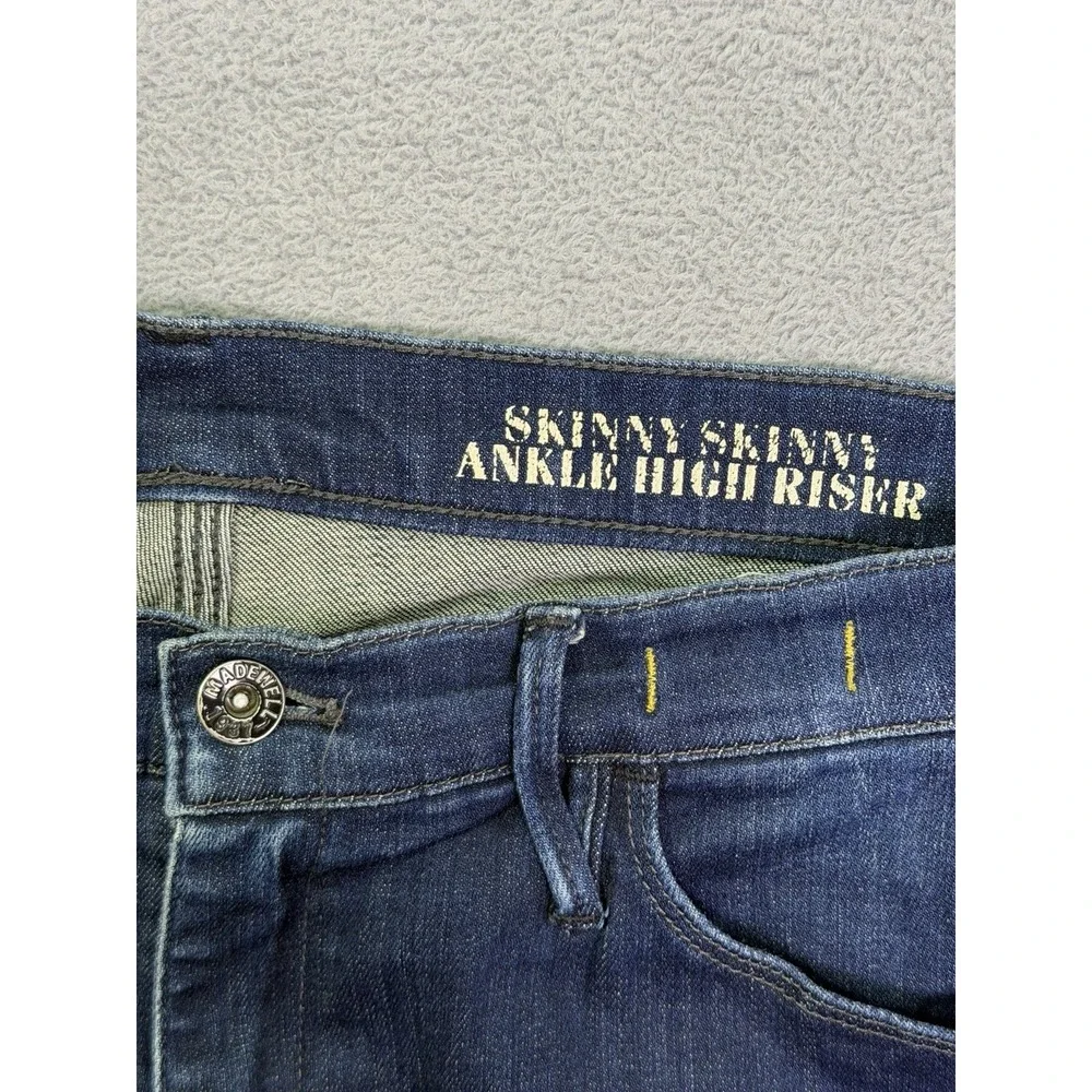 Madewell Jeans Womens 31 Blue Dark Wash Skinny Skinny Ankle High Riser Stretch